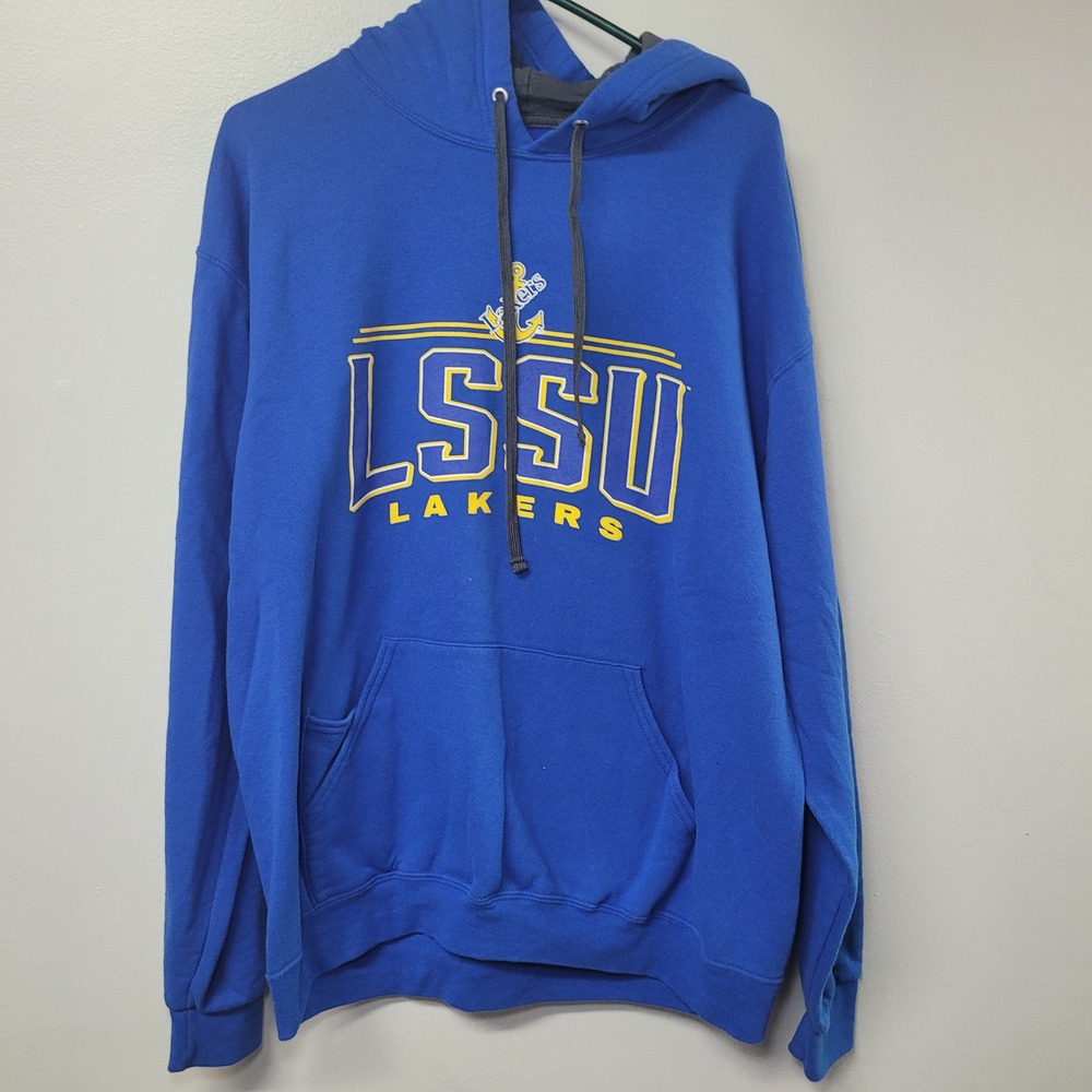 LSSU‎ Lakers Hoodie Blue Yellow College Pullover Sweatshirt